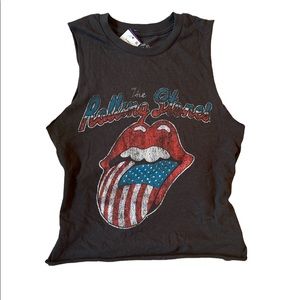 NWT Rolling Stones Cotton Crop tank top